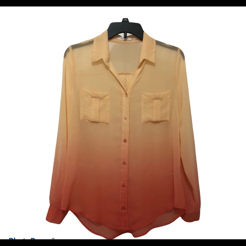 Blu Pepper orange ombre roll tab long sleeves szL